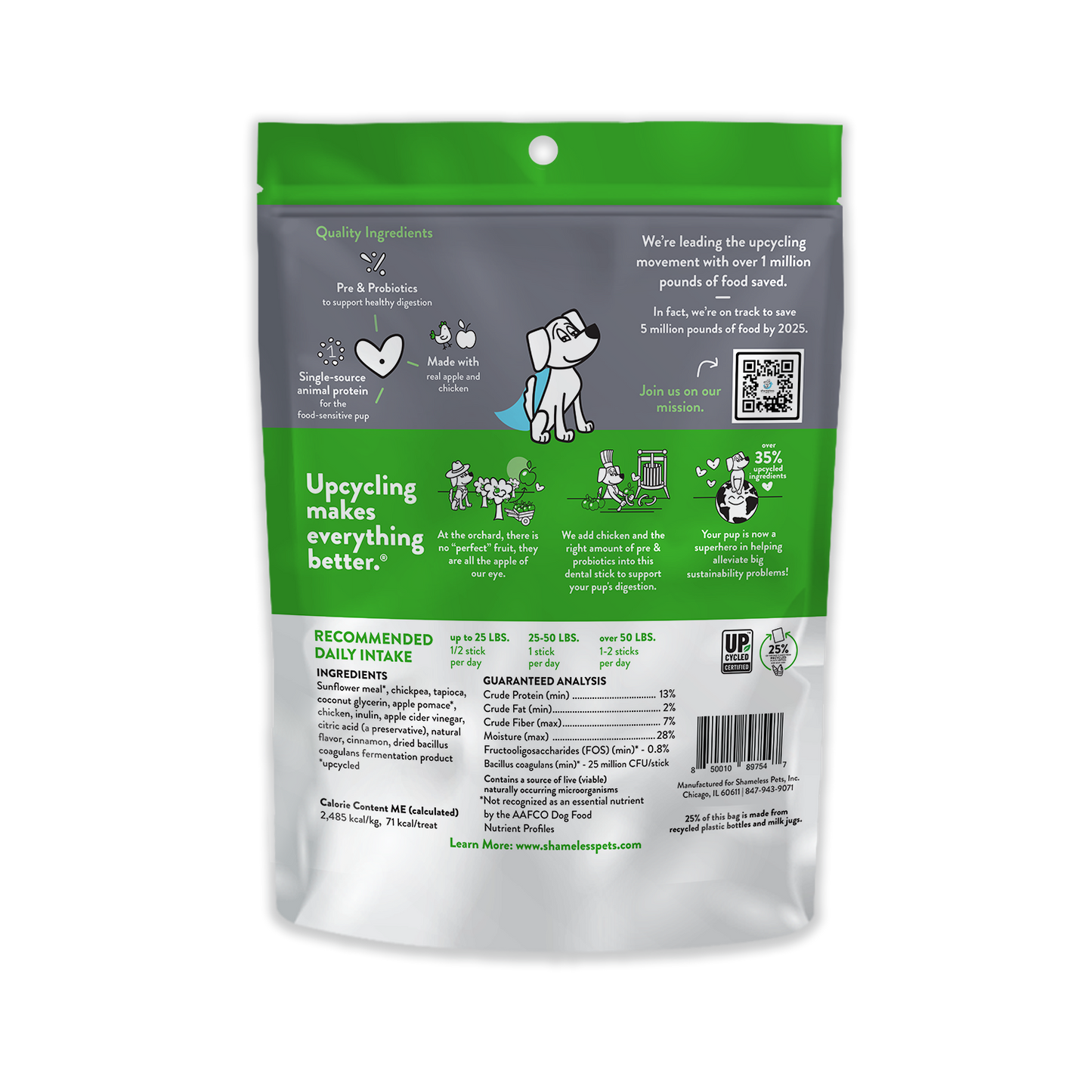 Shameless Pets - A Cluck A Day (Pre/Probiotic) Dental Sticks Dog Treats