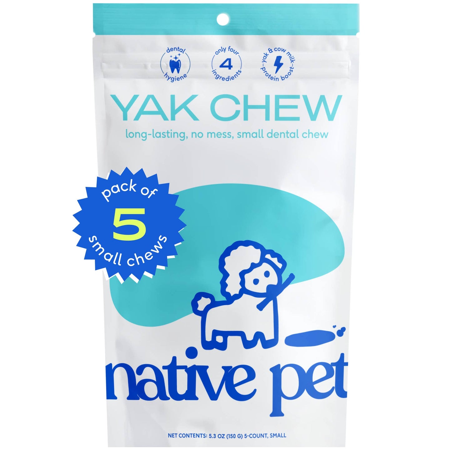 Native Pet - Yak Dental Chews , Himalayan Cheese Dog Treats: Small